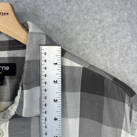 Claiborne Easy Care Shirt Mens Size L Check Cotton Blend Short Sleeve Button Up - Picture 5 of 10